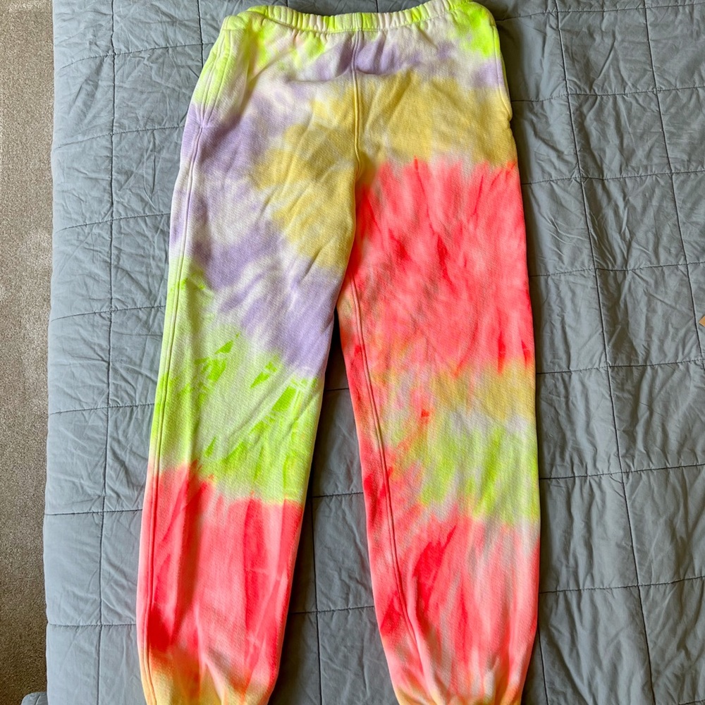 Re/done 80s Cotton Sweatpants Neon Spiral Dye